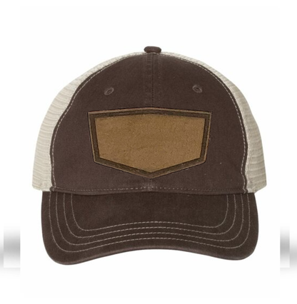 Brown/ Khaki Richardson Leather Patch Soft Cap