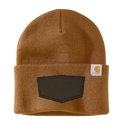 Brown Carhartt Leather Patch Beanie