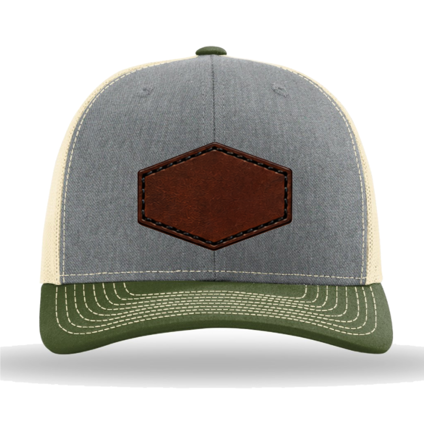 Richardson 112 Tri-Colors Leather Patch Trucker Hat