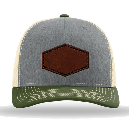 Richardson 112 Tri-Colors Leather Patch Trucker Hat