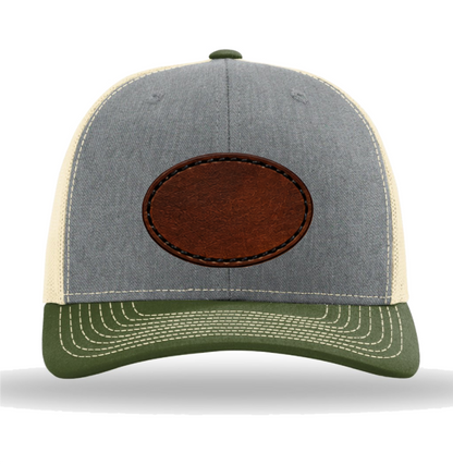 Richardson 112 Tri-Colors Leather Patch Trucker Hat