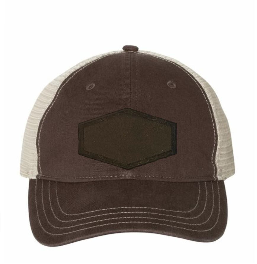 Brown/ Khaki Richardson Leather Patch Soft Cap