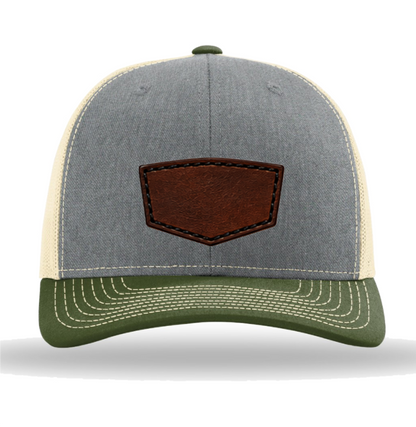 Richardson 112 Tri-Colors Leather Patch Trucker Hat