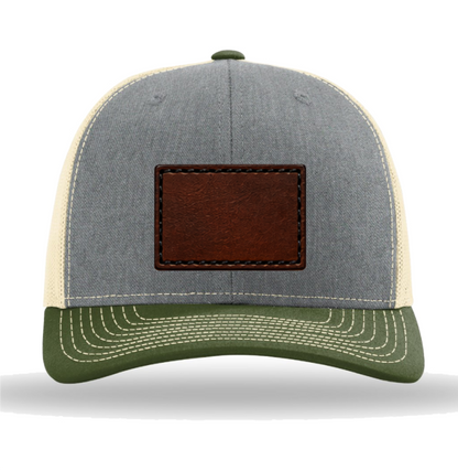 Richardson 112 Tri-Colors Leather Patch Trucker Hat