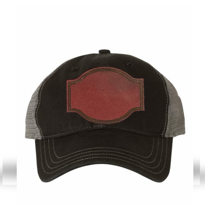Black/ Charcoal Richardson Leather Patch Soft Cap