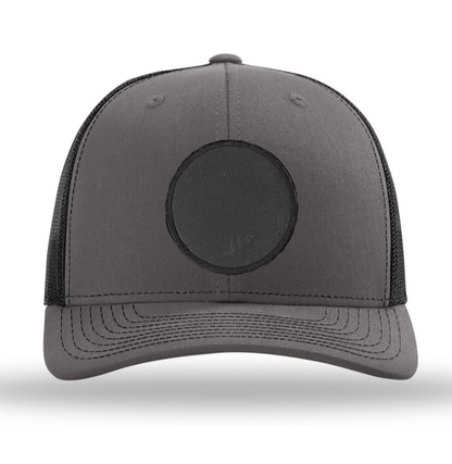 Charcoal/ Black Richardson Leather Patch Trucker Hat