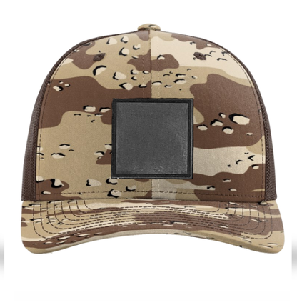 Desert Camo/ Brown Richardson Leather Patch Trucker Hat