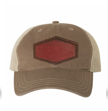 Driftwood/ Khaki Richardson Leather Patch Soft Cap