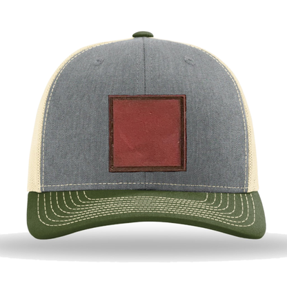 Heather Grey/ Birch/ Army Olive Richardson Leather Patch Trucker Hat
