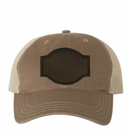 Driftwood/ Khaki Richardson Leather Patch Soft Cap