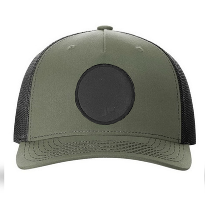 Loden/ Black Richardson Leather Patch Trucker Hat