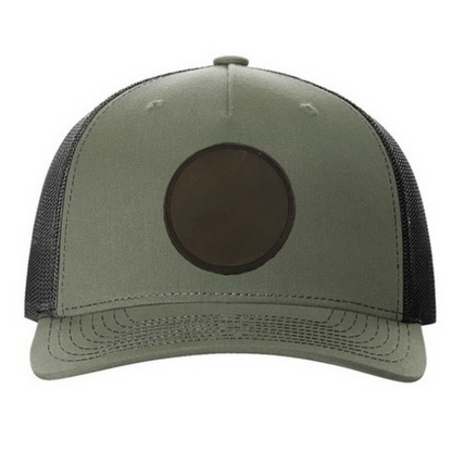 Loden/ Black Richardson Leather Patch Trucker Hat