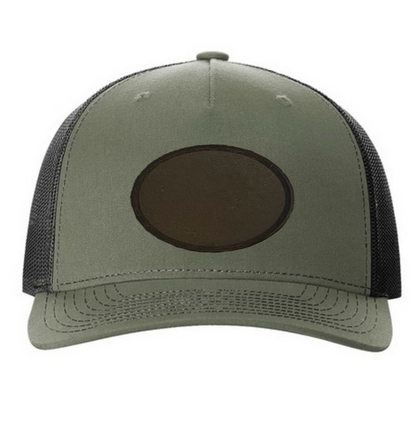 Loden/ Black Richardson Leather Patch Trucker Hat