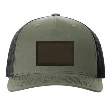 Loden/ Black Richardson Leather Patch Trucker Hat