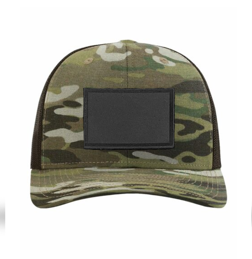 Multicam/ Coyote Brown Richardson Leather Patch Trucker Hat