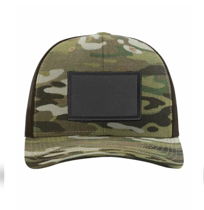 Multicam/ Coyote Brown Richardson Leather Patch Trucker Hat