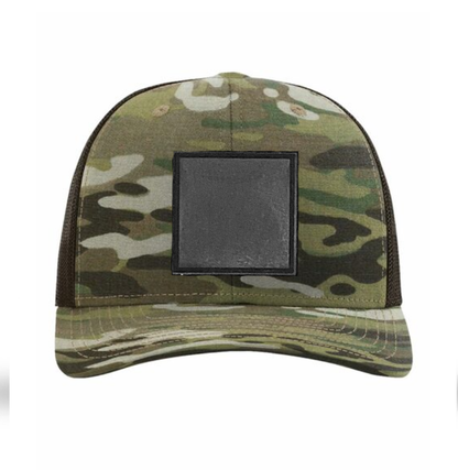 Multicam/ Coyote Brown Richardson Leather Patch Trucker Hat