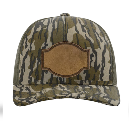 Mossy Oak Bottomland/ Loden Richardson Leather Patch Trucker Hat