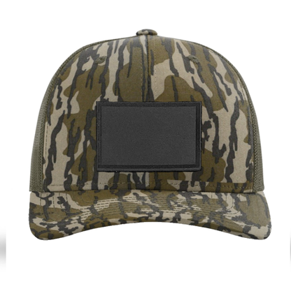 Mossy Oak Bottomland/ Loden Richardson Leather Patch Trucker Hat
