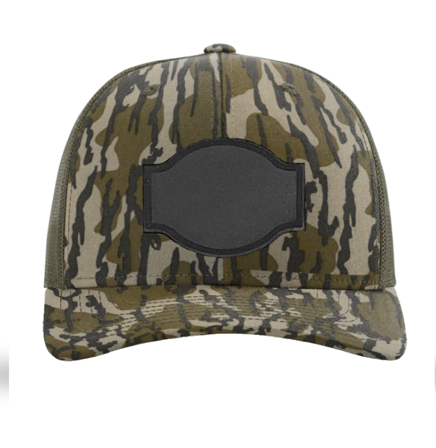 Mossy Oak Bottomland/ Loden Richardson Leather Patch Trucker Hat