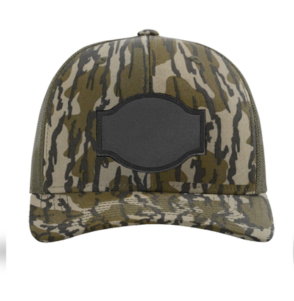 Mossy Oak Bottomland/ Loden Richardson Leather Patch Trucker Hat