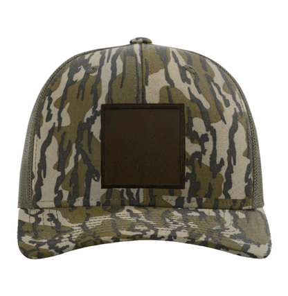 Mossy Oak Bottomland/ Loden Richardson Leather Patch Trucker Hat