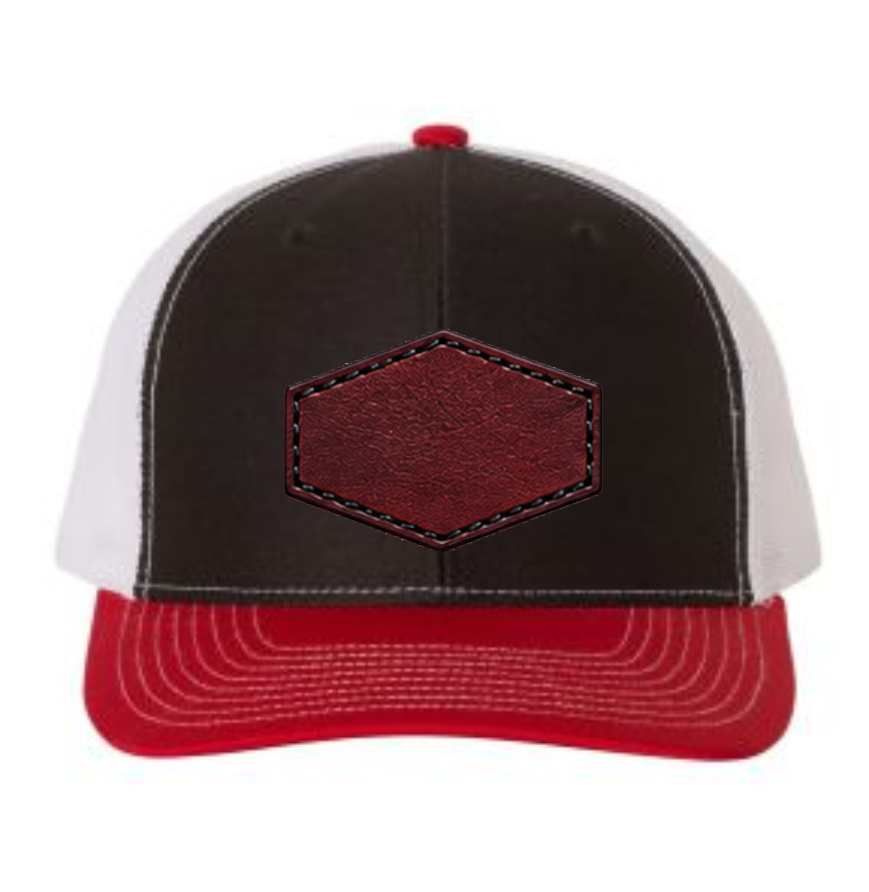 Richardson 112 Tri-Colors Leather Patch Trucker Hat
