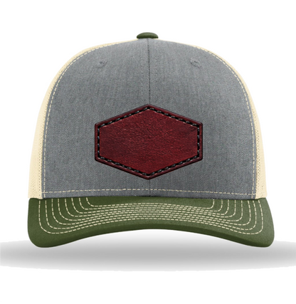 Richardson 112 Tri-Colors Leather Patch Trucker Hat