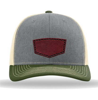 Richardson 112 Tri-Colors Leather Patch Trucker Hat