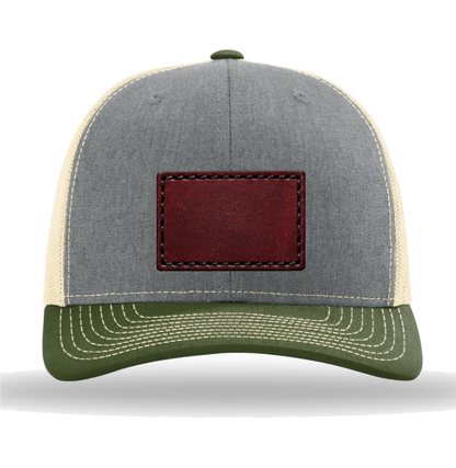 Richardson 112 Tri-Colors Leather Patch Trucker Hat